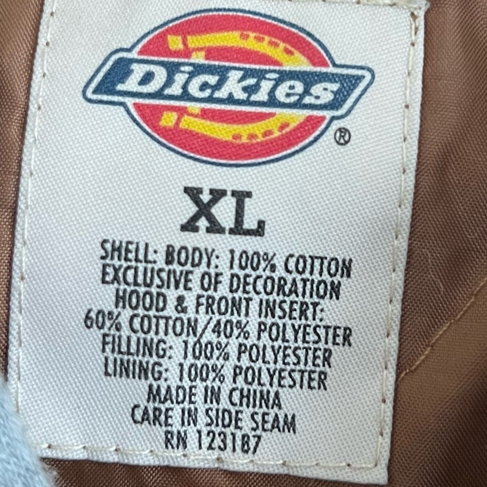 Dickies Tan Quilted Hooded Shirt Jacket XL - Picture 10 of 11